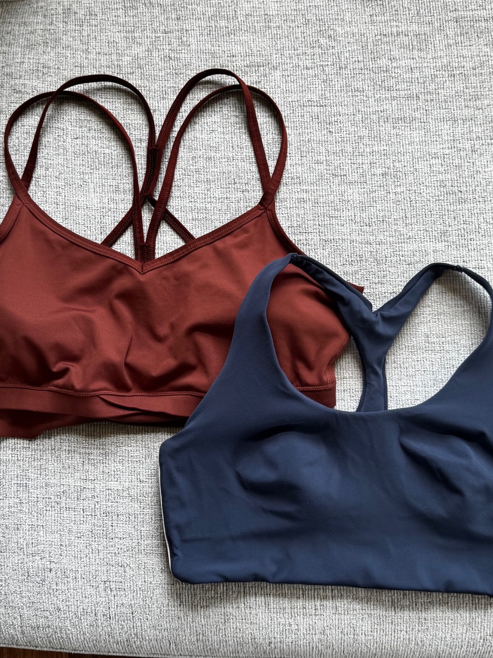 all in motion Burgundy and Navy Strappy Sports Bras - Picture 1 of 3